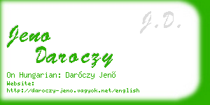 jeno daroczy business card